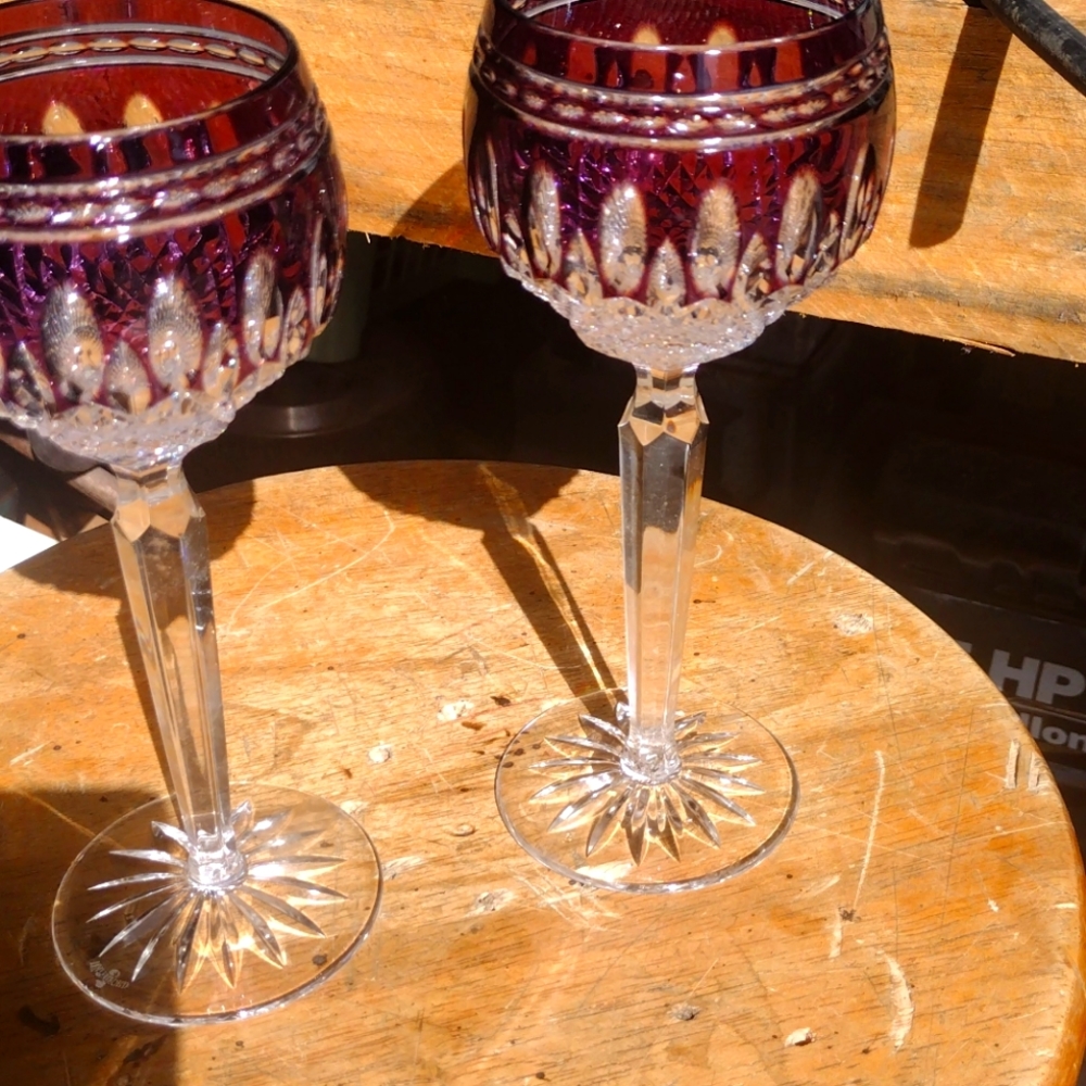 Waterford crystal clarendon wine hocks pair
